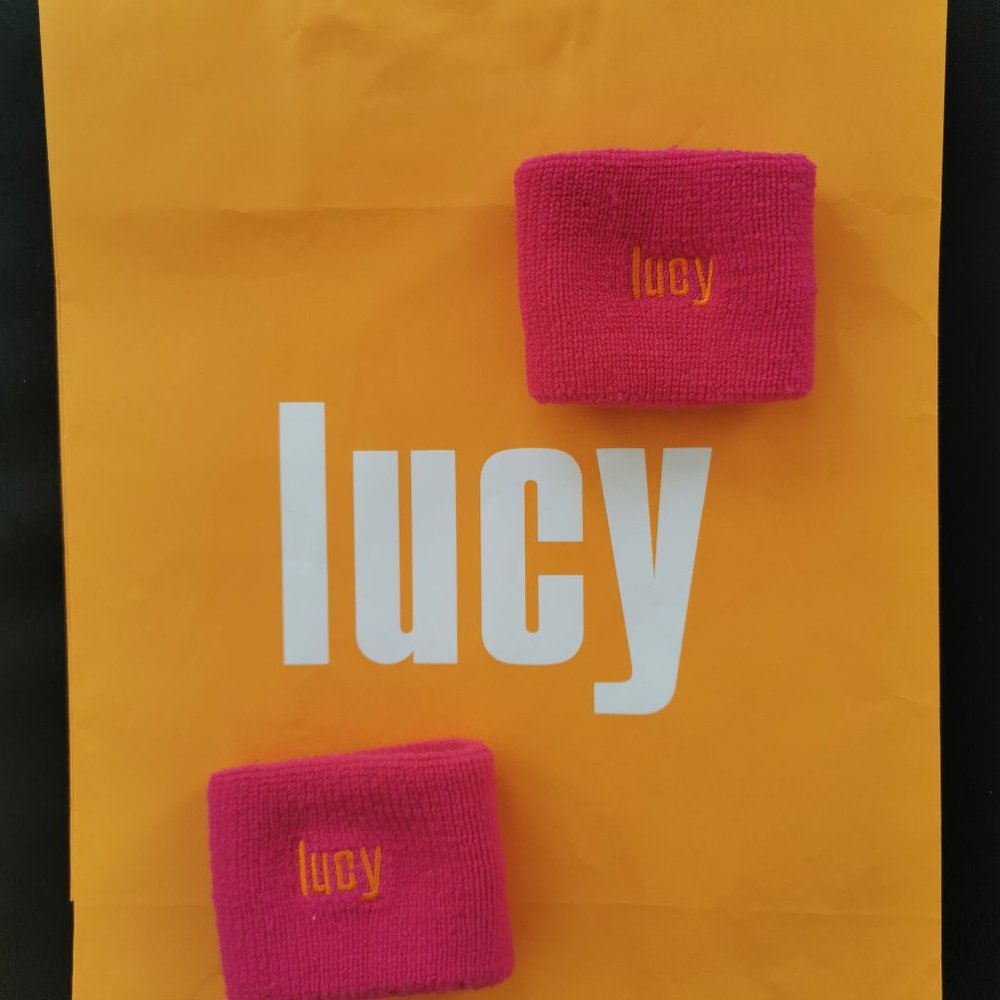 Lucy hot pink tennis/sport stretchy cotton wristband /sweatband